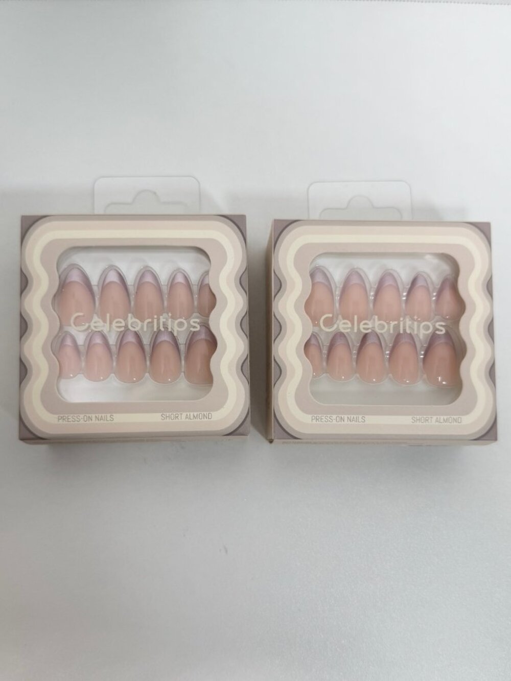 TWO SETS Celebritips How Do You Like Your Rosé? Press On Nails Short Almond NIB